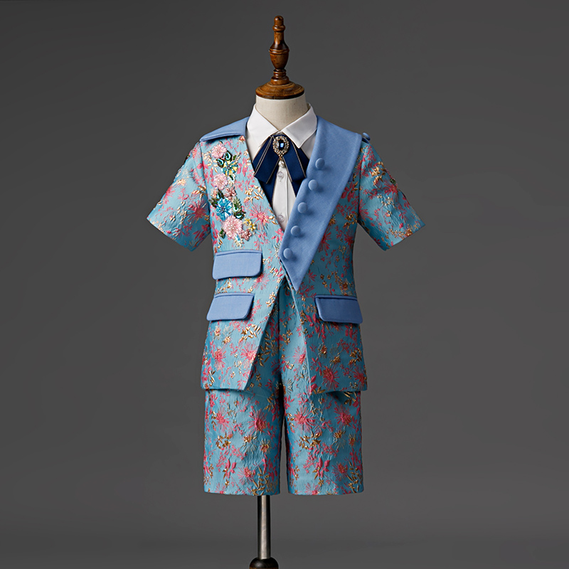 Children's gown boy suit suit Summer boomer model walking show Little West suit Inn Wind piano for the summer