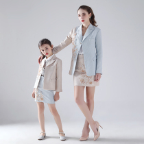 Childrens suits suit high-end pro-child clothes mother and son clothes small west suit Chauding girl model walking show gown fashion
