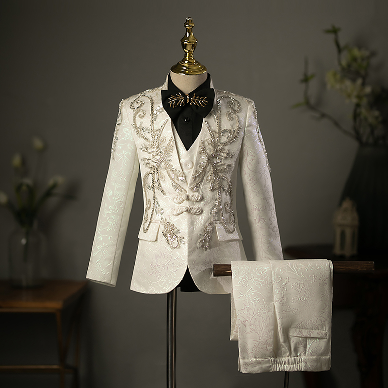 Boys' Formal Suit, Chinese Style High-End Children's Suit, Runway Show Boys' Trendy Clothing, Children's Host Piano Performance Outfit Boys' Formal Suit, Chinese Style High-End Children's Suit, Runway Show Boys' Trendy Clothing, Children's Host Piano Performance Outfit