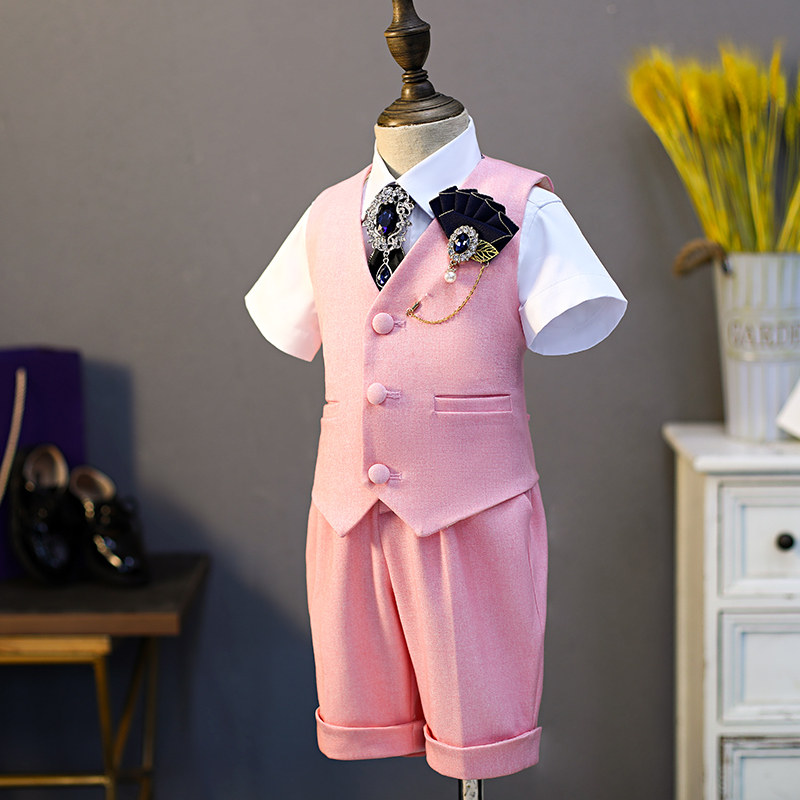 Boy gown Summer 2022 new children suits suit walking show Fancy Dress Boy West Suit Boy Piano Act Out