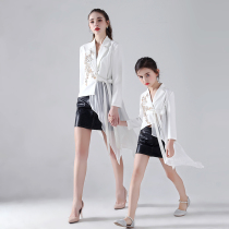 Childrens parent-child dress girl host acting out to suit little girl fashion model personality t walk show boomer