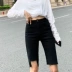 Hàn Quốc 2020 mùa hè quần short denim mỏng nữ cao eo căng lưới hồng ngoại mặc quần short quần cưỡi năm điểm quần - Quần jean Quần jean