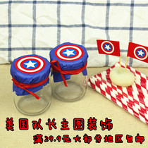 Captain America theme pudding bottle yogurt dessert table decorative packaging paper Childrens dessert table