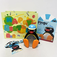 Чашка для воды в летнем стиле Pingu + подарочный пакет на день рождения с ручной росписью