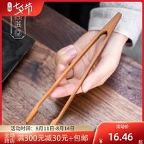 Shangmantang bamboo tea clip Yellow bamboo anti-scalding bamboo clip Kung Fu tea set Teacup clip tweezers Tea ceremony spare parts Large