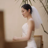 Корейский короткий аксессуар для волос из жемчуга для невесты, в корейском стиле