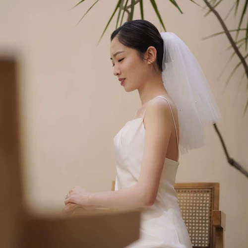 Корейский короткий аксессуар для волос из жемчуга для невесты, в корейском стиле