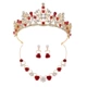 Красная корона HG822 + серьги-клипсы + колье