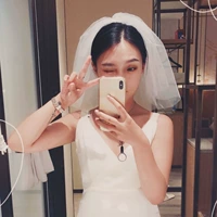 Белая двойная слоя маленькая вуали (металлическая расческа для волос)