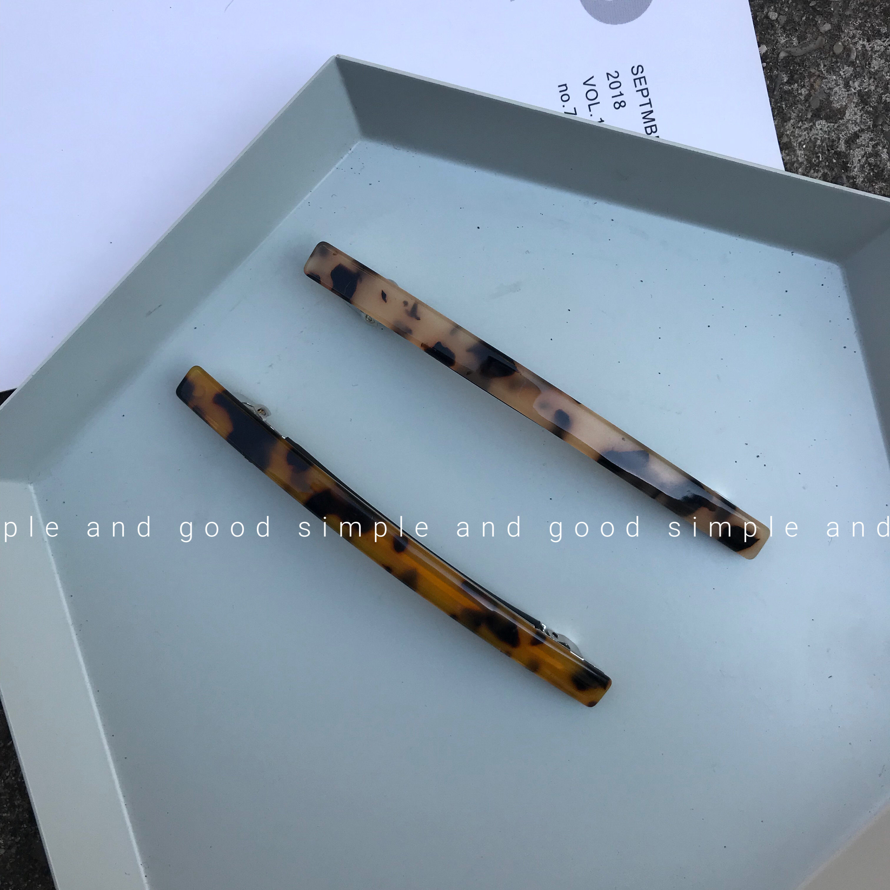 Phiên bản tiếng Hàn của clip mùa xuân đơn giản da báo acetate clip dài dải đầu phụ kiện tóc kẹp dây buộc tóc cho bé gái