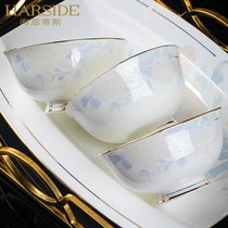 HARSIDE Jingdezhen bone china tableware set Bowl plate free match Dish combination DIY single piece painting gold elegant