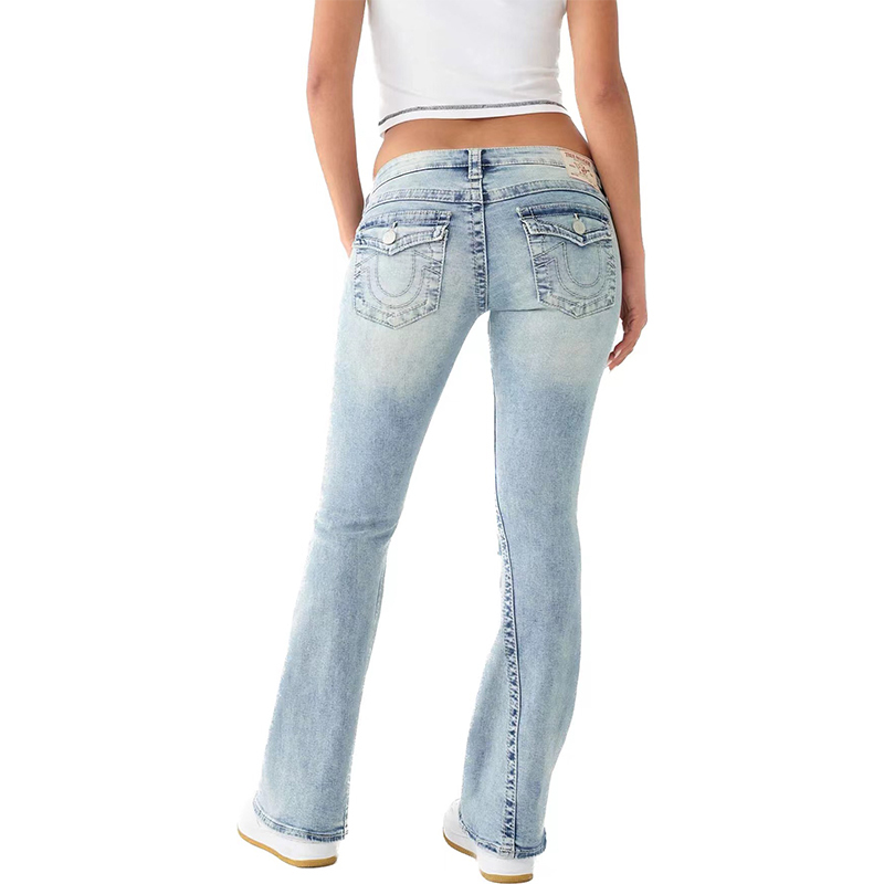 American-Style Religious Jeans for Women, Slim Fit, Maitreya Buddha, Plus Size, Thick Line Flared Pants, Pencil Pants