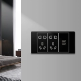 Черный переключатель, настенная световая панель, блок питания, скандинавский стиль, зеркальный эффект