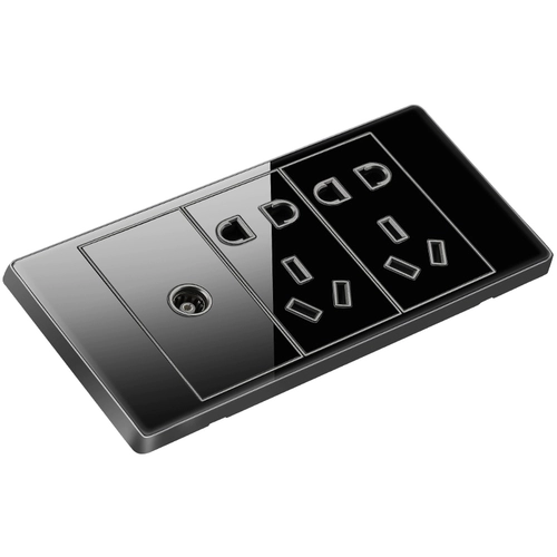 Черный переключатель, настенная световая панель, блок питания, скандинавский стиль, зеркальный эффект