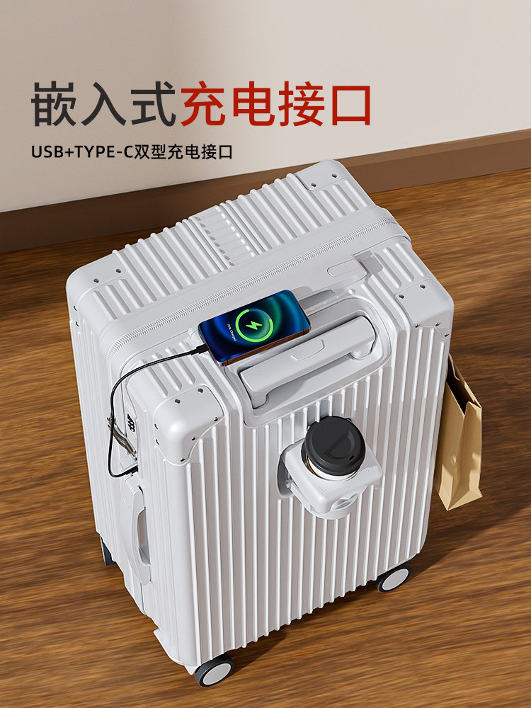 2025 New Model Suitcase for Men and Women, 20-Inch, 24-Inch Trolley Travel Password Lock Leather Suitcase, 28-Inch Large Capacity, Sturdy and Durable