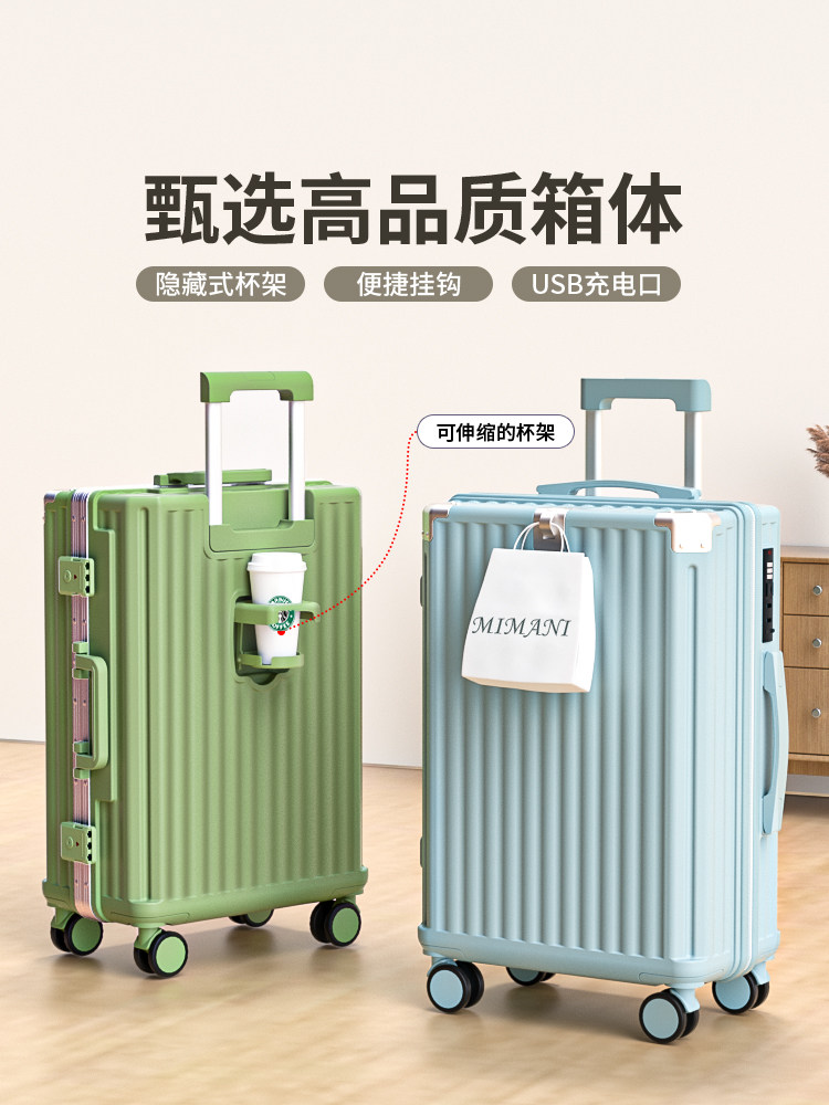 20inch Luggage Suitcase for Women, Large Capacity, Aluminum Frame, Sturdy and Durable, Small Travel Boarding Code Lock Suitcase for Men