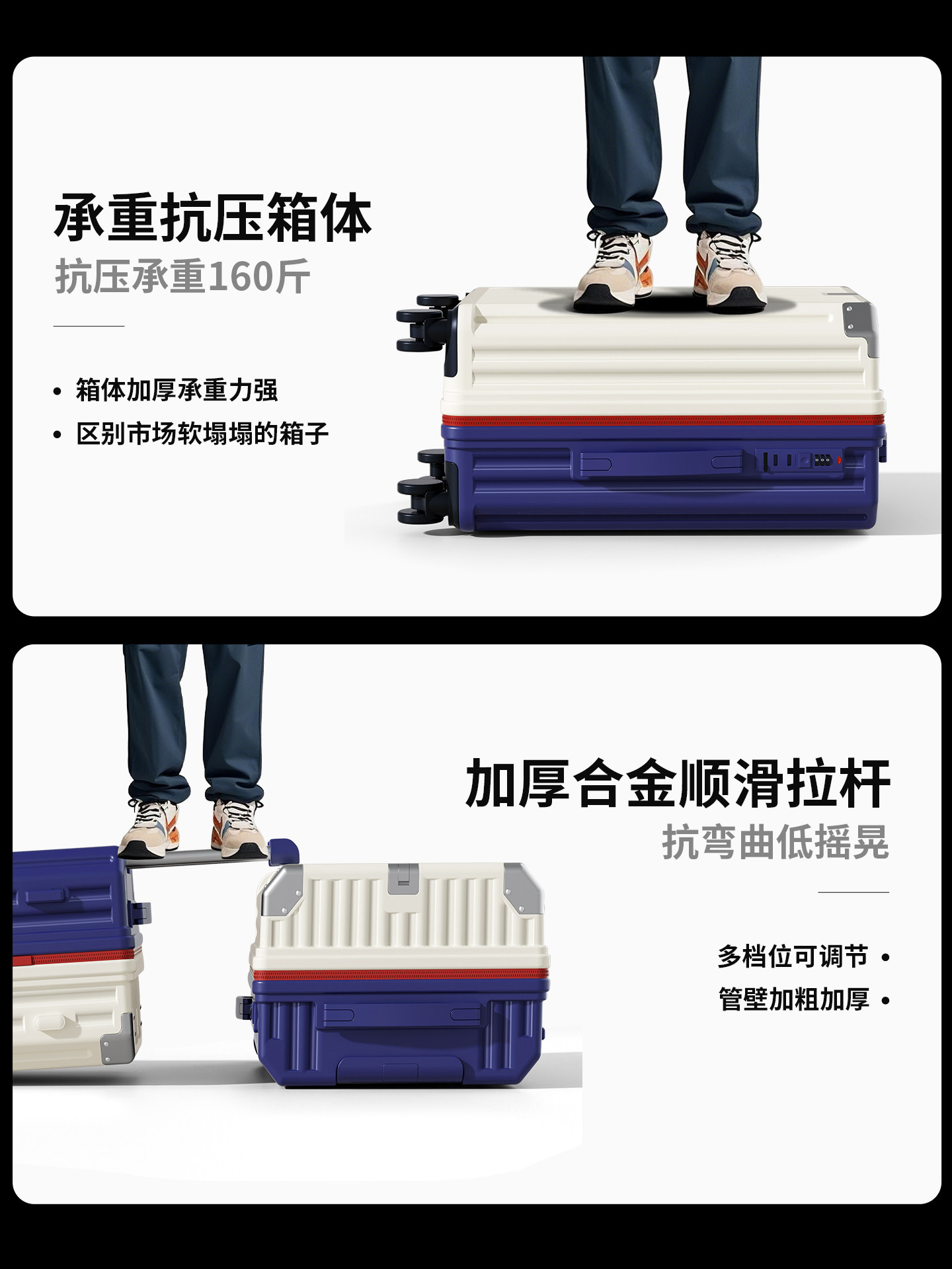 2025 New Model Suitcase 20-Inch 24-Inch Small Carry-On Luggage for Women with Wheels and Combination Lock, Durable for Men