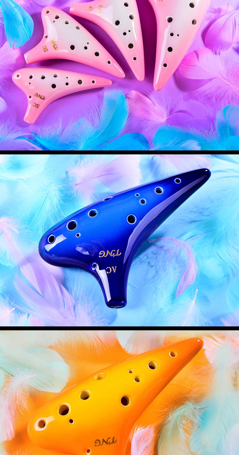 Galaxy tng Ocarina 12 lỗ AC Ocarina chuyên nghiệp chơi mười hai lỗ Alto C giai điệu cho sinh viên mới bắt đầu học nhạc cụ Ocarina - Nhạc cụ dân tộc
