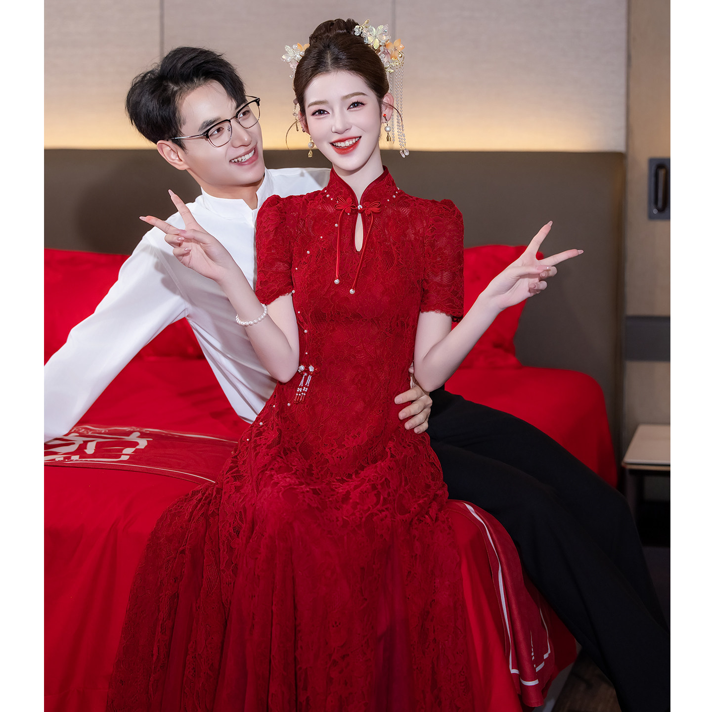 Красное платье для тостов невесты cheongsam 2026 новинка, новое платье для помолвки в китайском стиле, юбка для дня свадьбы, повседневная женская красота