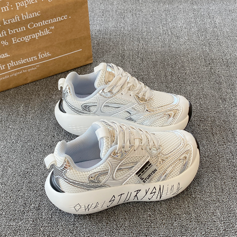 Unisex Niche Thick-Soled Platform Loafers 2026 Spring New Couple Retro Mesh Casual Running Shoes