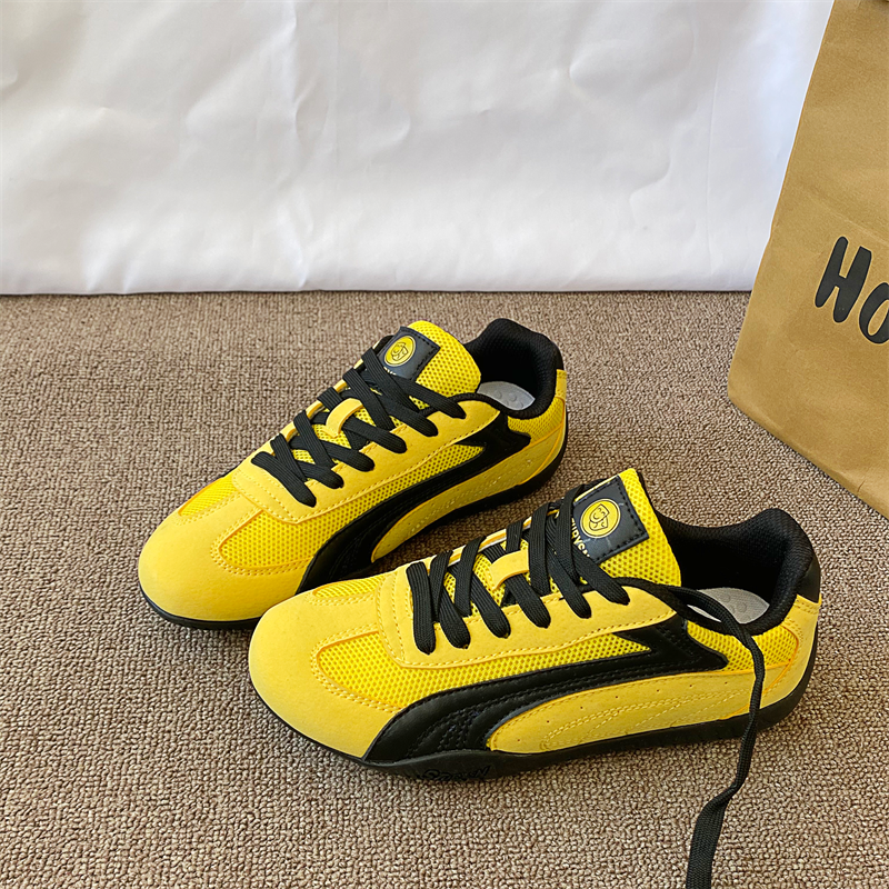 Racing Shoes/Yellow and Black Thin-Soled German Training Shoes, Unisex, 2026 Spring New Model, Mesh Versatile Casual Sneakers