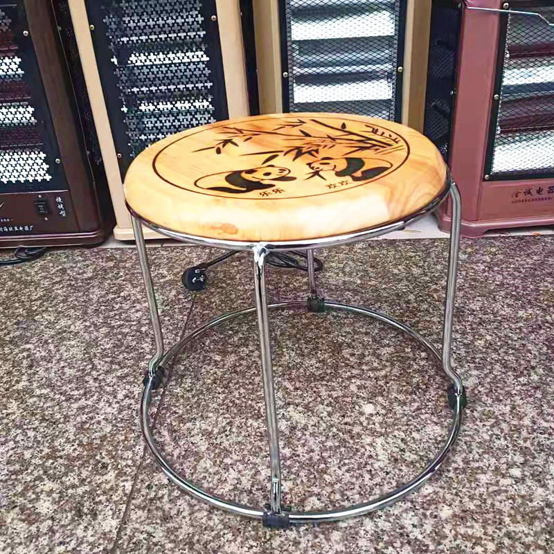 Round Plastic Stool Solid Steel Bar Small Iron Stool Home Dining Room Hotel Stackable Round Stool Fishing Stool Small Bench