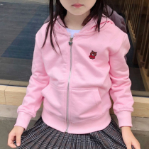 Children's clothing 2021 spring girls cardigan coat vests spring and autumn zipper shirt vests hooded thin Korean version of long sleeve tide