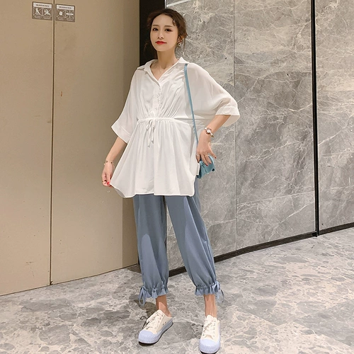 Модный комплект для беременных для выхода на улицу, весенняя летняя осенняя летняя одежда, осенние штаны