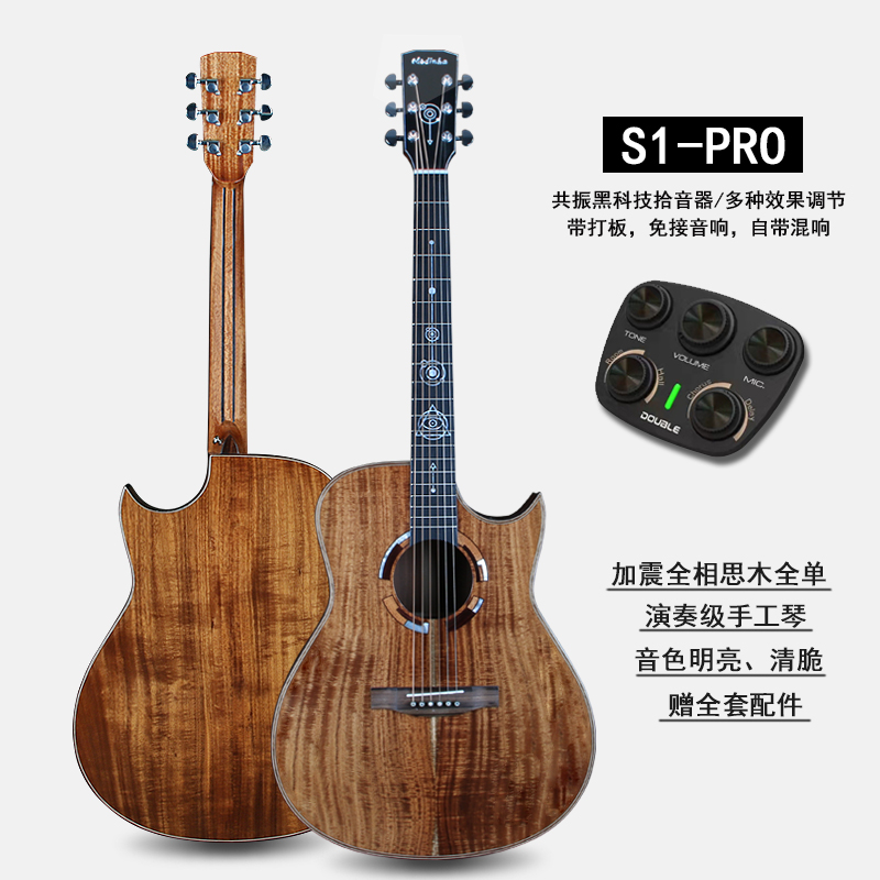 Handcrafted Full Veneers Guitar Finger Projectile Wood Guitar 41 Inch Full Veneer Plus Tremor Electric Case Gig ballad stock Guitar Stock