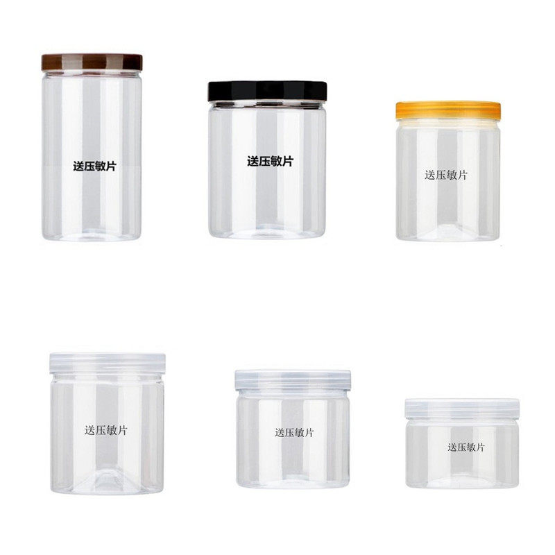 50 packs thickened sealed jar bottle empty bottle pet disposable plastic bottle sealed bottle honey bottle with lid storage jar