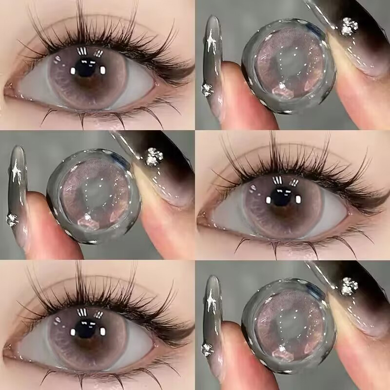 Midsummer Rose Colored Contact Lenses Pink Purple Half-Year Disposable Sleep Artist Large Diameter Contact Lenses 6St