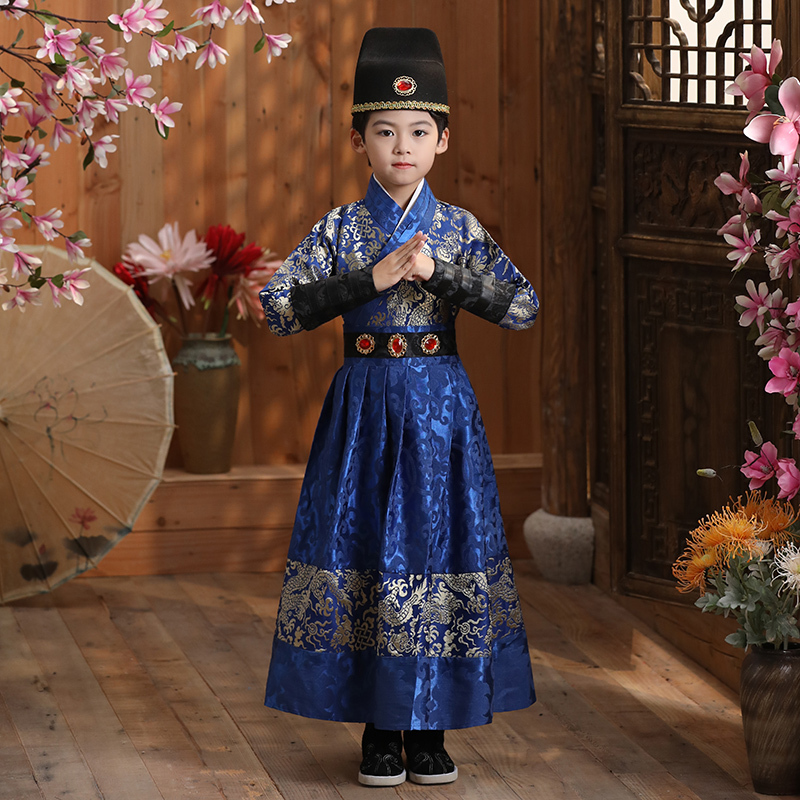 Children's ancient style Hanfu boy's ancient swordsman warrior costume knight errant royal guards flying fish suit boy's performance suit