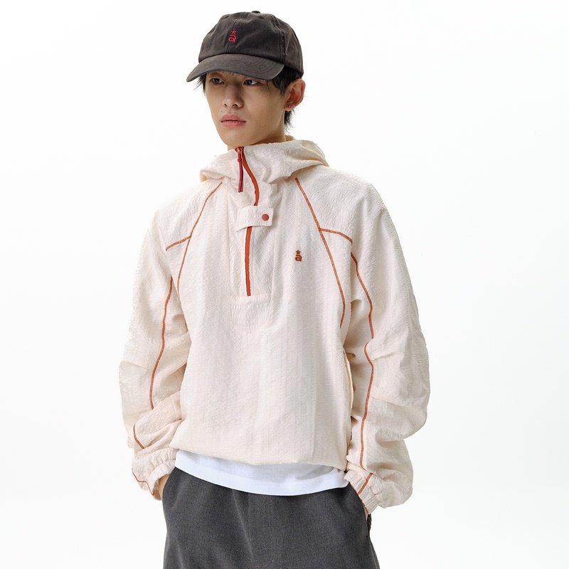 Roaringwild a Arch Roaring Beast Short Loose Hooded Jacket with Scimitar Sleeves Trendy Coat for Men