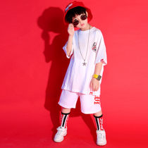 Children Street Dance Suit Boy Hip Hop Summer Short Sleeve Wave Han Edition Hiphop Clothes Boy Street Dance Costumes Less Son