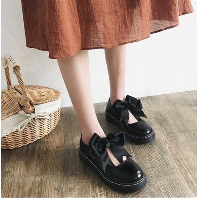 Softgirl Little Leather Shoes Girl Roletta Students Han Version Yingren Wind Soft Girl's Summer Department Round Head 100 Hitch Original Juku Uniform Shoes