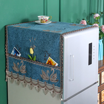 Single double open door refrigerator lid cloth dust cover washing machine hood drum-type microwave oven cover towels anti-dust protection cover