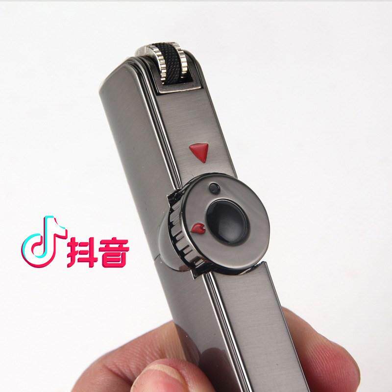 Qi Roulette Point Cigar Hole Single Straight Punch Ebar Straight Flush Air-filled Lighter Miniature Welding Gun Shake-Up Lighter Qi