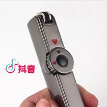 Qi wheel inventory cigar hole single straight rushing Ai bar straight flush inflatable lighter miniature welding gun shake sound lighter Qi