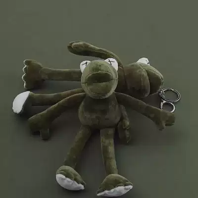 Shaking sound The same small pendant frog plush doll pendant long-legged frog keychain has fragrance