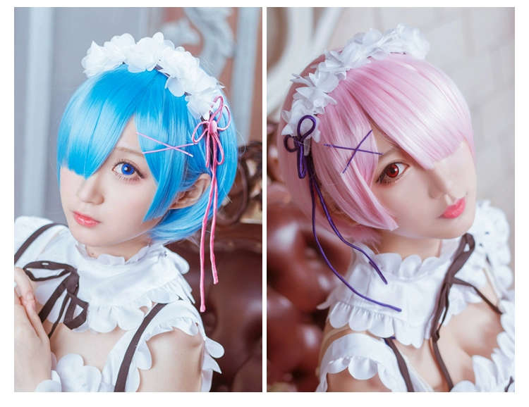 Từ đầu thế giới, cuộc sống khác nhau, Rem Remram, hai trẻ em, người hầu cosplay tóc giả, anime tóc giả