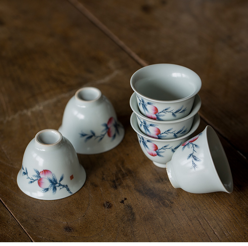 Tang s antique peach sample tea cup home master cup personal kung fu tea tea tea cup ceramic cup