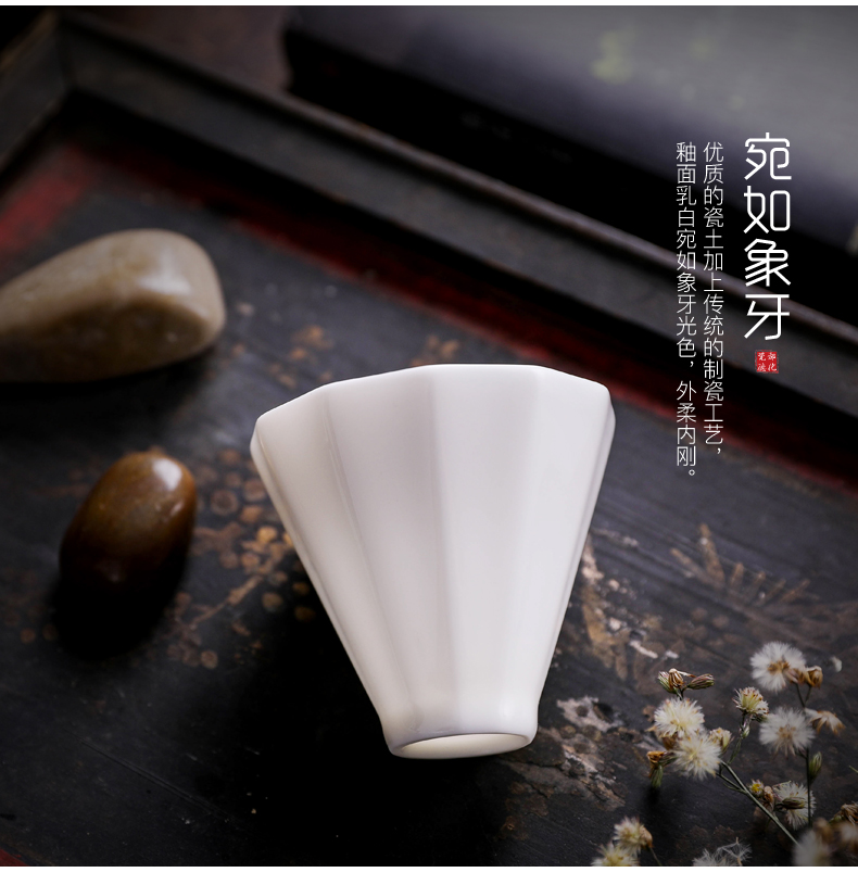 Don difference up dehua white porcelain masters cup kung fu tea set sample tea cup lard white jade porcelain teacup checking ceramic hat to CPU