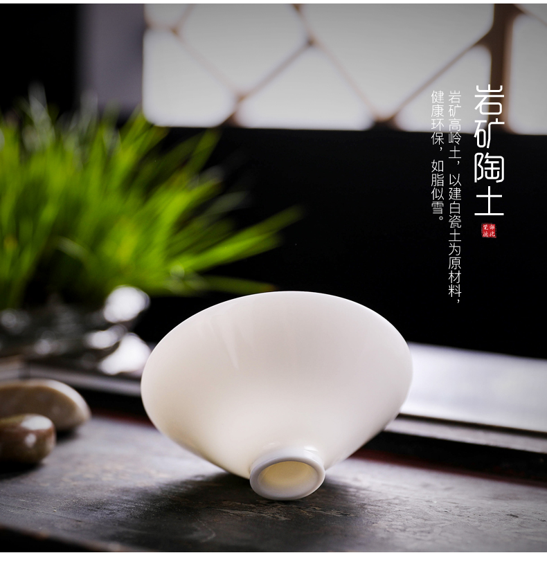 Don difference up dehua white porcelain masters cup kung fu tea set sample tea cup lard white jade porcelain teacup checking ceramic hat to CPU
