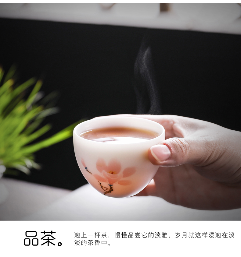 Don difference up biscuit firing hand - made ceramic cups sample tea cup dehua white porcelain personal thin foetus masters cup creative kung fu tea set