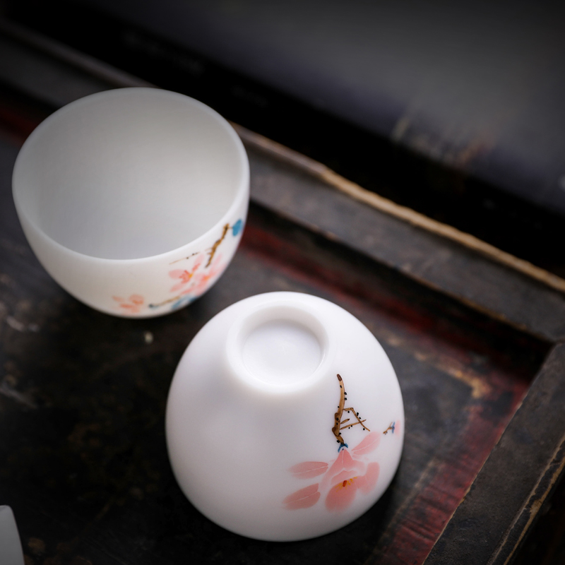 Don difference up biscuit firing hand - made ceramic cups sample tea cup dehua white porcelain personal thin foetus masters cup creative kung fu tea set