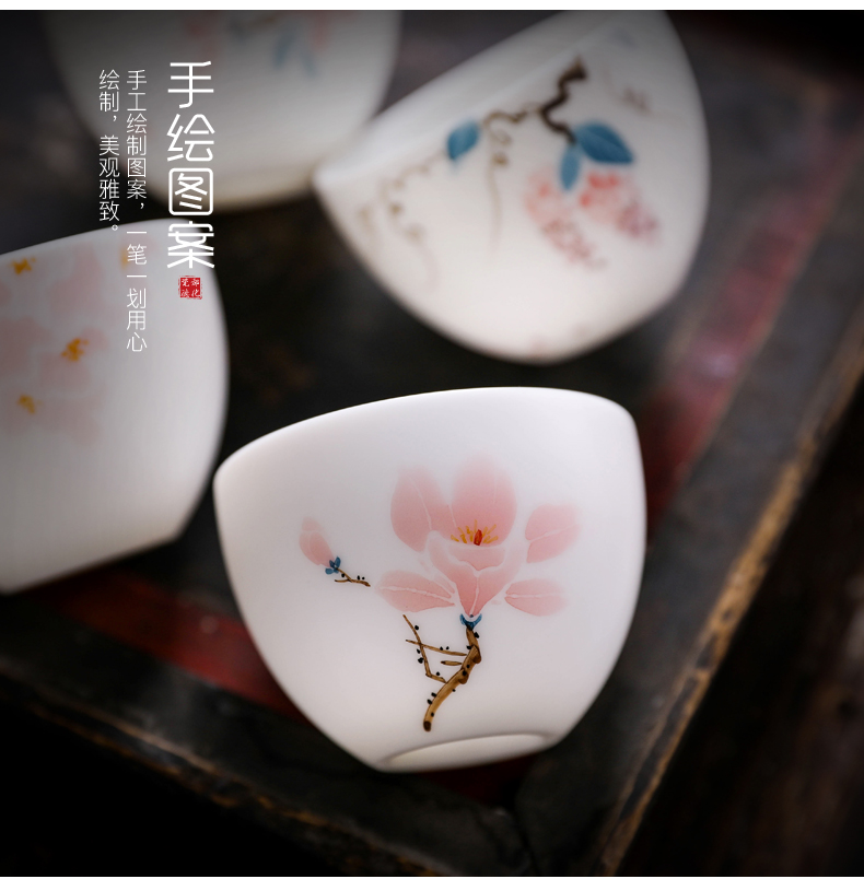 Don difference up biscuit firing hand - made ceramic cups sample tea cup dehua white porcelain personal thin foetus masters cup creative kung fu tea set