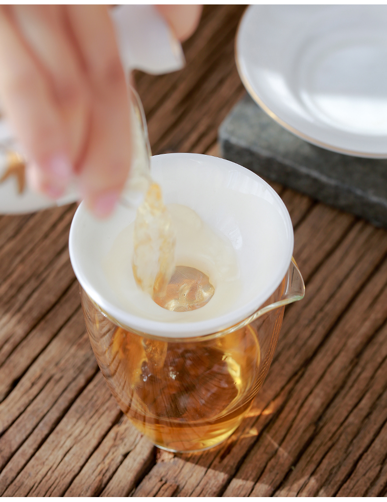 Don difference up dehua white porcelain jade porcelain ceramic kung fu tea tea tea filter accessories) tea filter tea strainer
