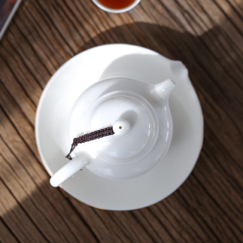 Don difference up dehua white CiHu bearing dry terms ceramic water a pot of tea adopt pot built water kung fu tea saucer