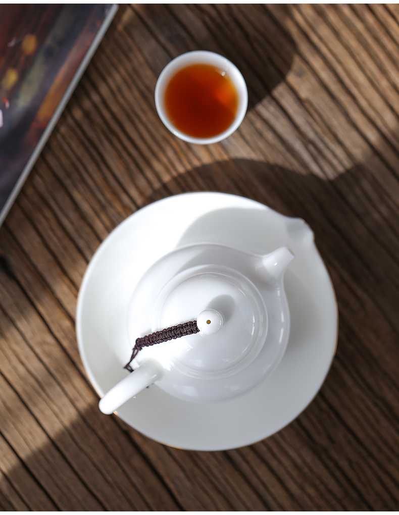 Don difference up dehua white CiHu bearing dry terms ceramic water a pot of tea adopt pot built water kung fu tea saucer