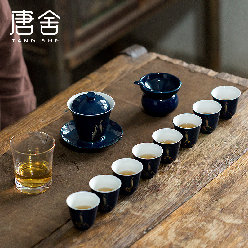 Don difference up ceramic tea set household kunfu tea contracted Chinese tea taking ceramic teapot teacup gift box package